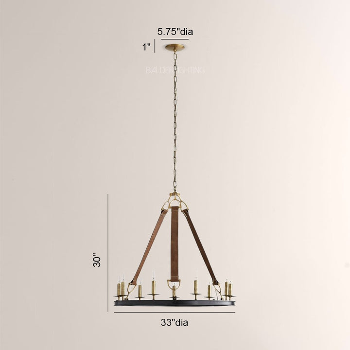 Cherton Round Leather Chandelier