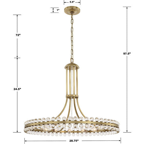 Clover 12 Light 28.75 inch Chandelier Ceiling Light