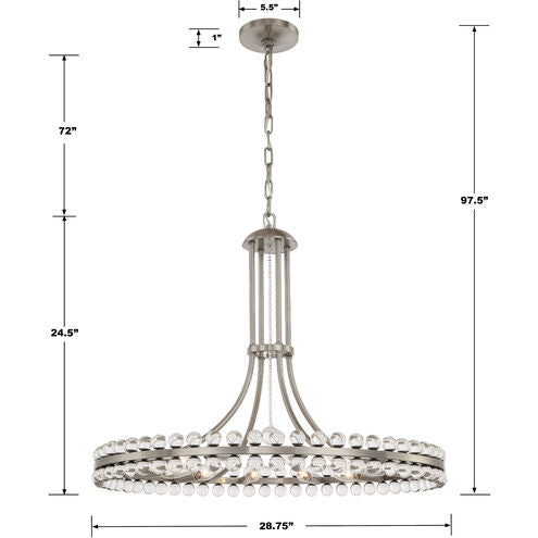 Clover 12 Light 28.75 inch Chandelier Ceiling Light