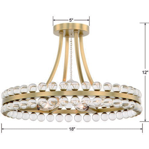 Clover 4 Light 18.25 inch Semi Flush Ceiling Light