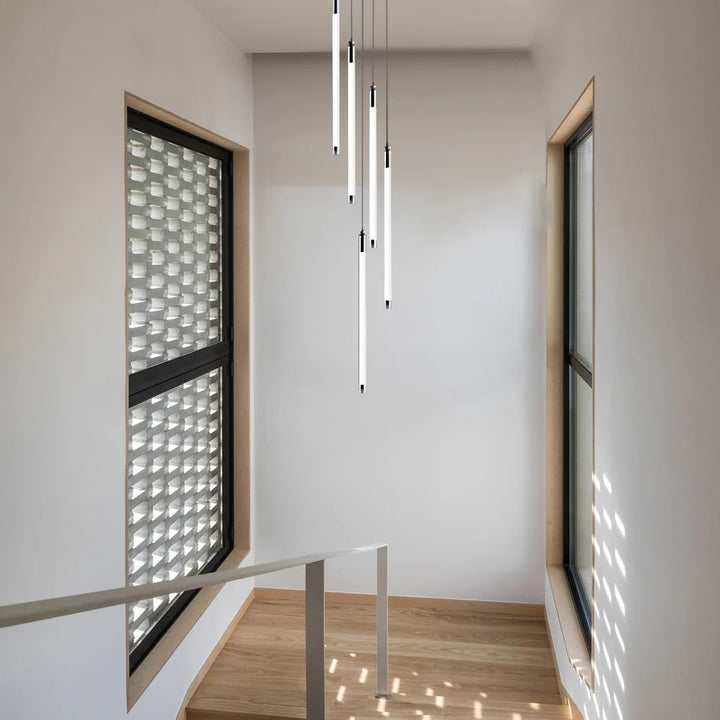 Contemporary Staircase Chandelier Spiral Tube Ceiling Light