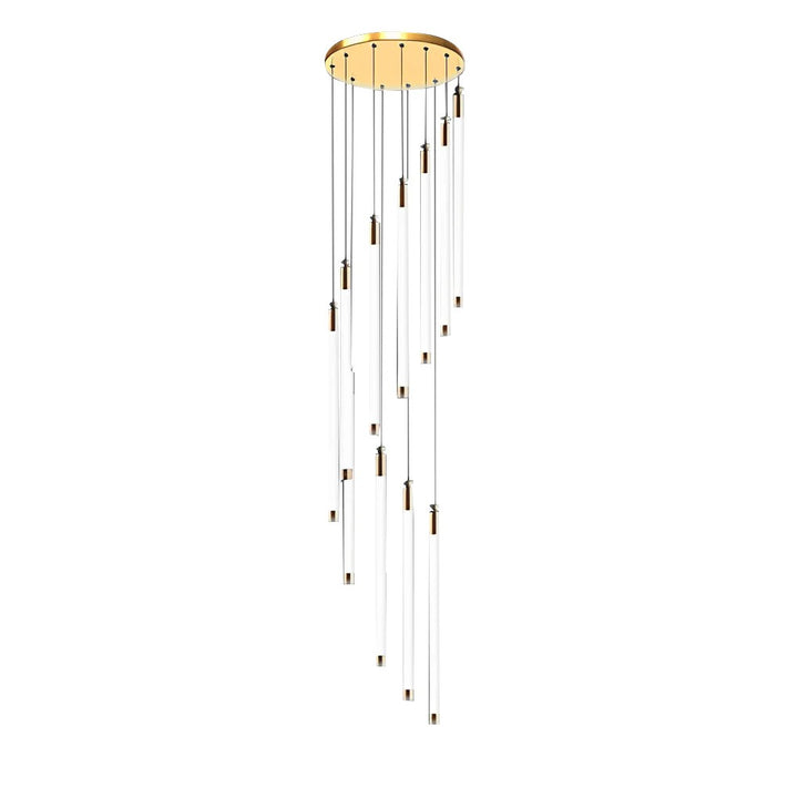 Contemporary Staircase Chandelier Spiral Tube Ceiling Light