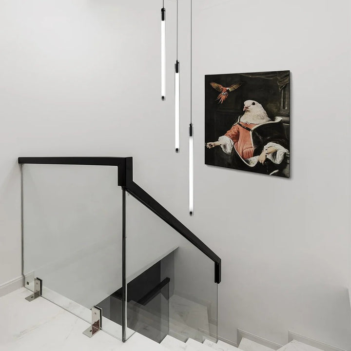 Contemporary Staircase Chandelier Spiral Tube Ceiling Light