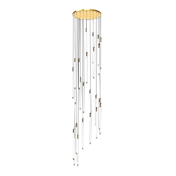 Contemporary Staircase Chandelier Spiral Tube Ceiling Light