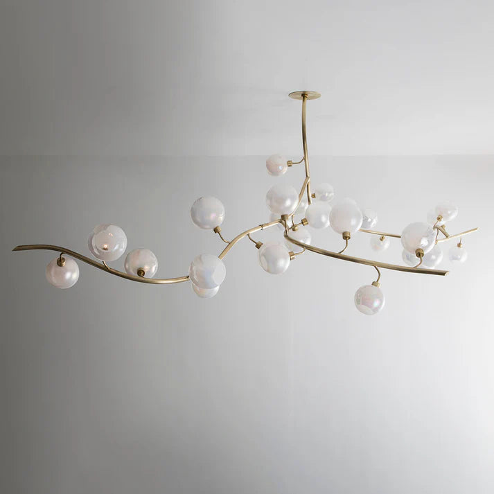 Contemporary Hand-blown Glass Globes Branch Chandelier