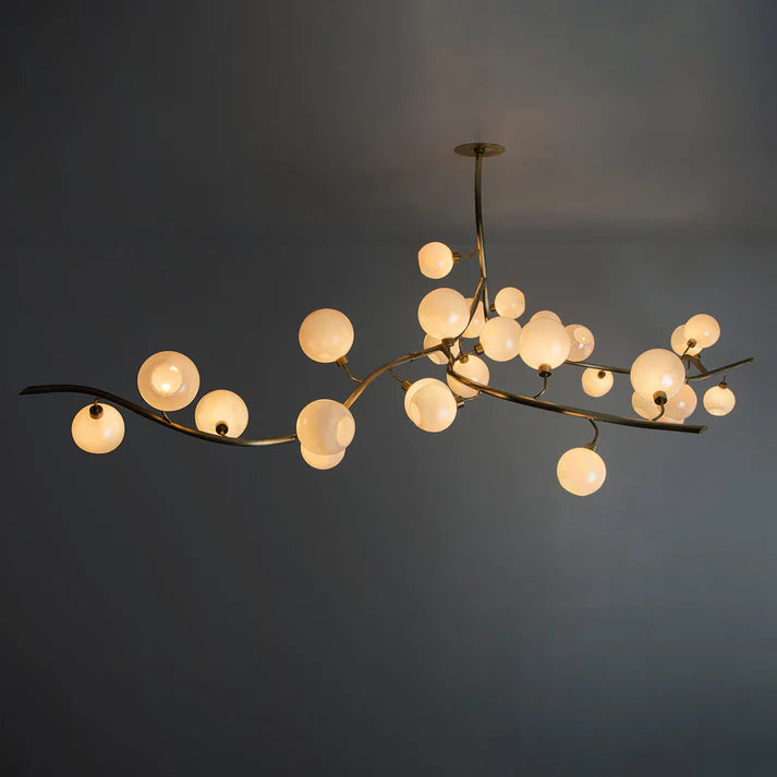 Contemporary Hand-blown Glass Globes Branch Chandelier