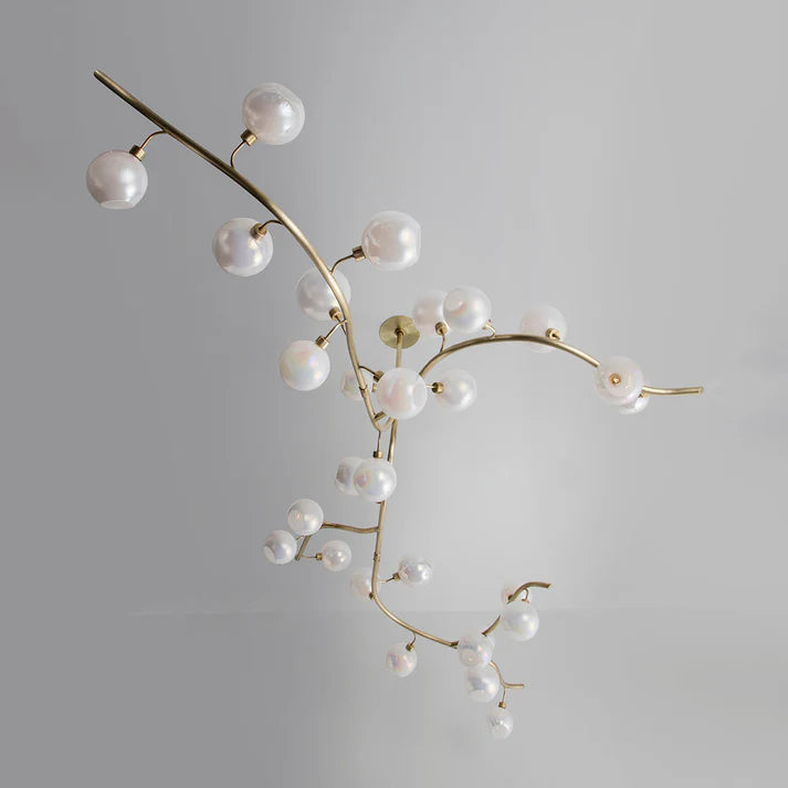 Contemporary Hand-blown Glass Globes Branch Chandelier