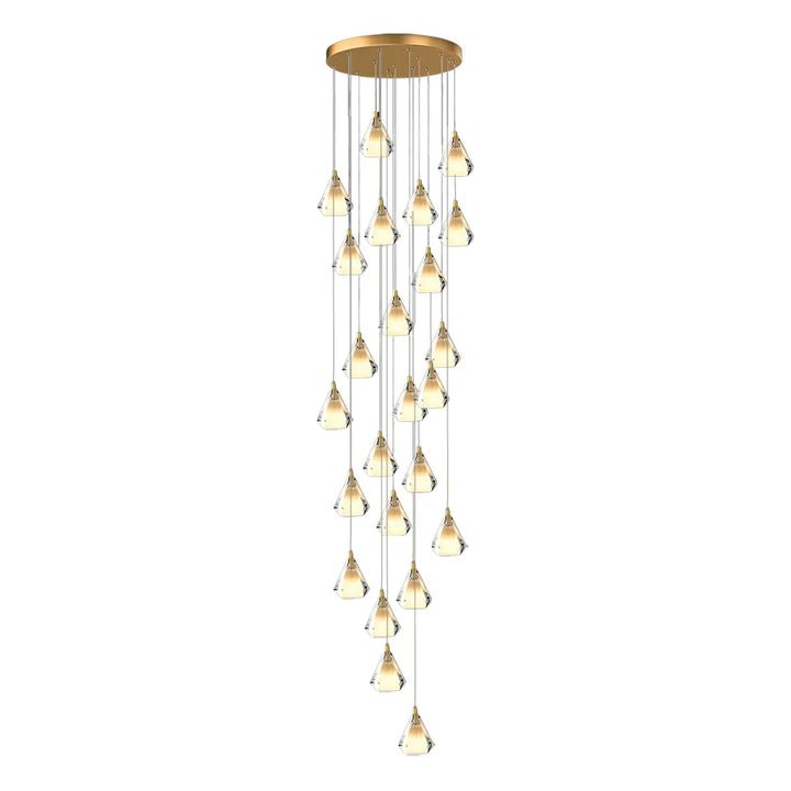 Creative Crystal Shade Three Step Dimming Nordic Staircase Chandelier