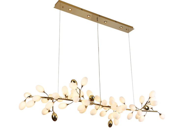 Creative Art Grape Chandelier Pure White Nordic Ring and Linear Design