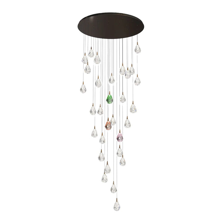 Crystal Chandelier for Staircase Luxury LED Ceiling Light