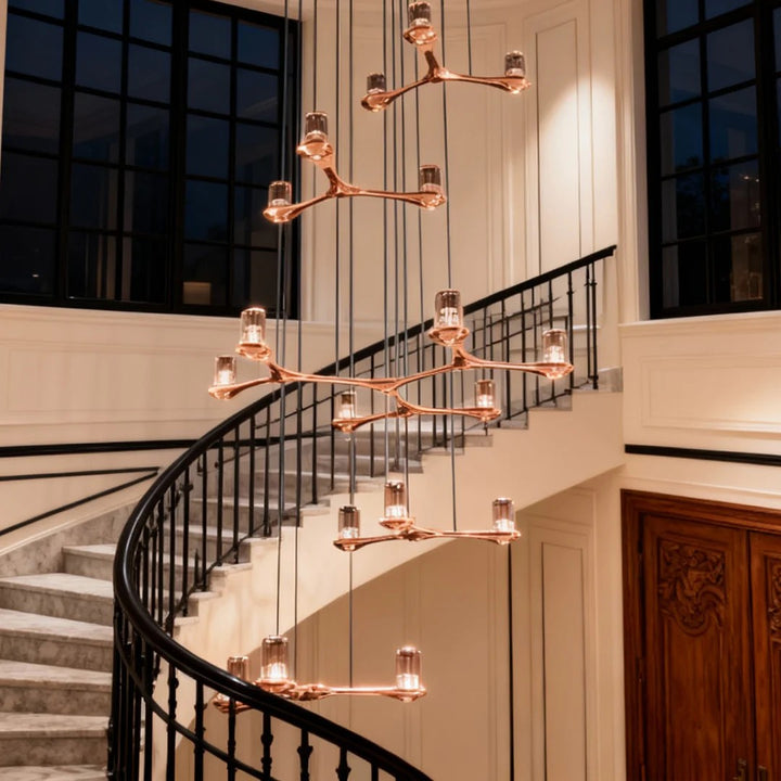 Crystal Staircase Chandelier Nordic Creative Ceiling Light