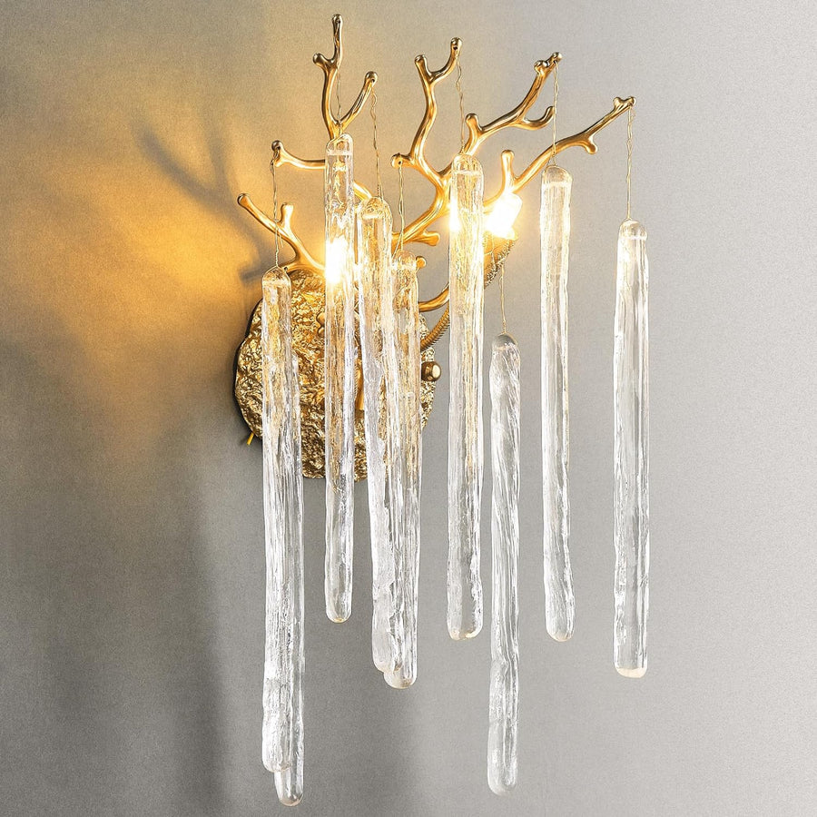 Crystal Gold Wall Sconce for All Rooms 17.7"H