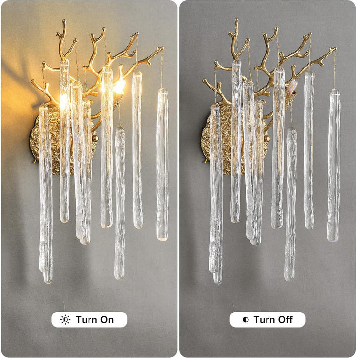 Crystal Gold Wall Sconce for All Rooms 17.7"H