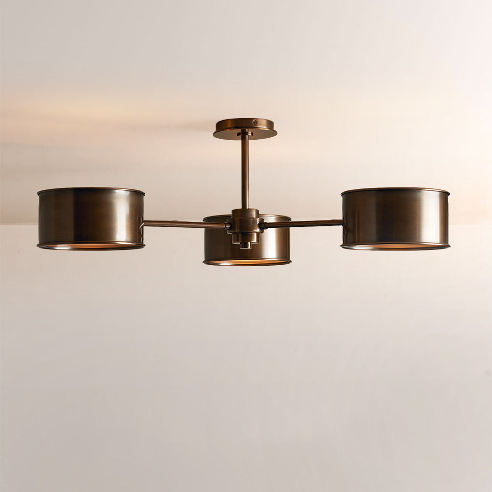Daphil 3-Light Metal Semi-Flush Mount