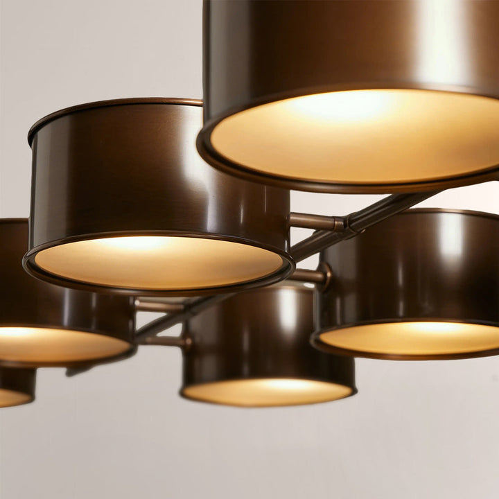 Daphil Linear Metal Drum Chandelier