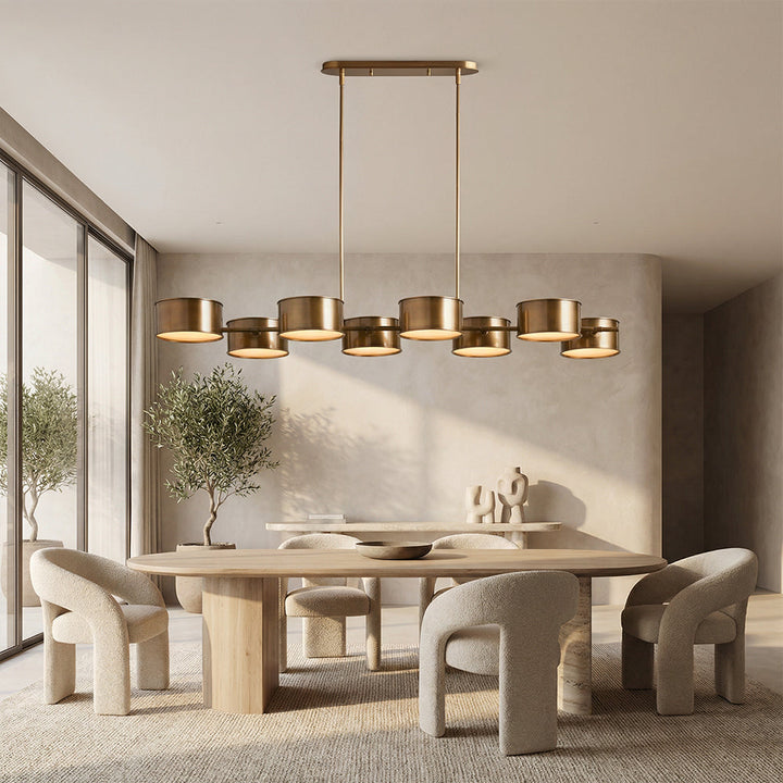 Daphil Linear Metal Drum Chandelier