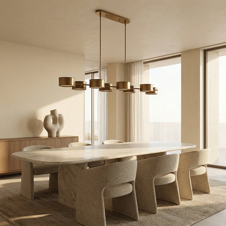 Daphil Linear Metal Drum Chandelier
