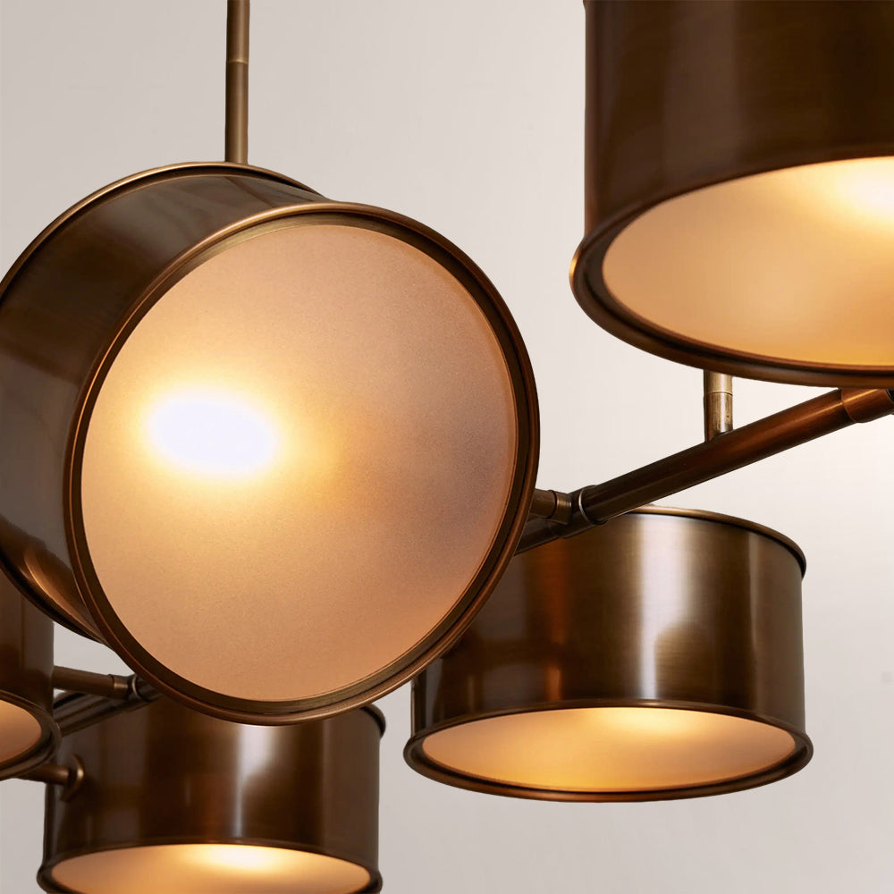 Daphil Linear Metal Drum Chandelier