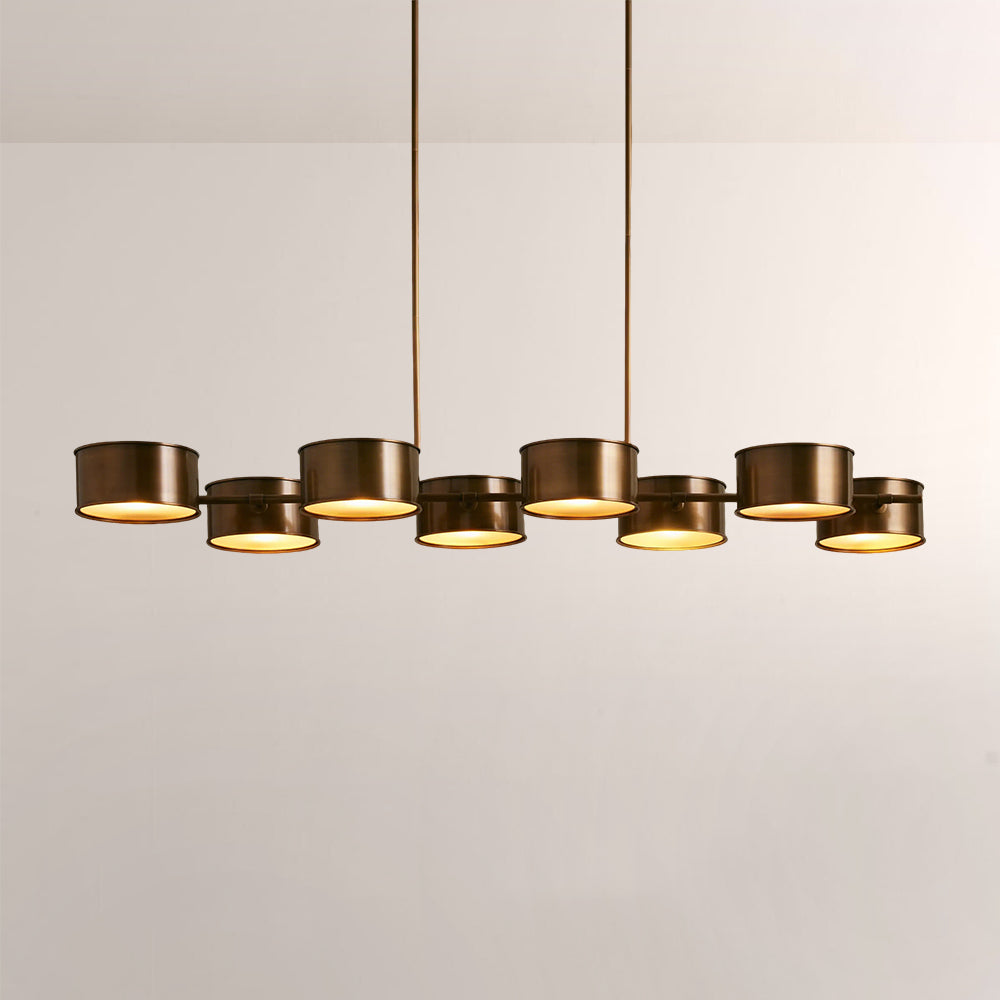 Daphil Linear Metal Drum Chandelier