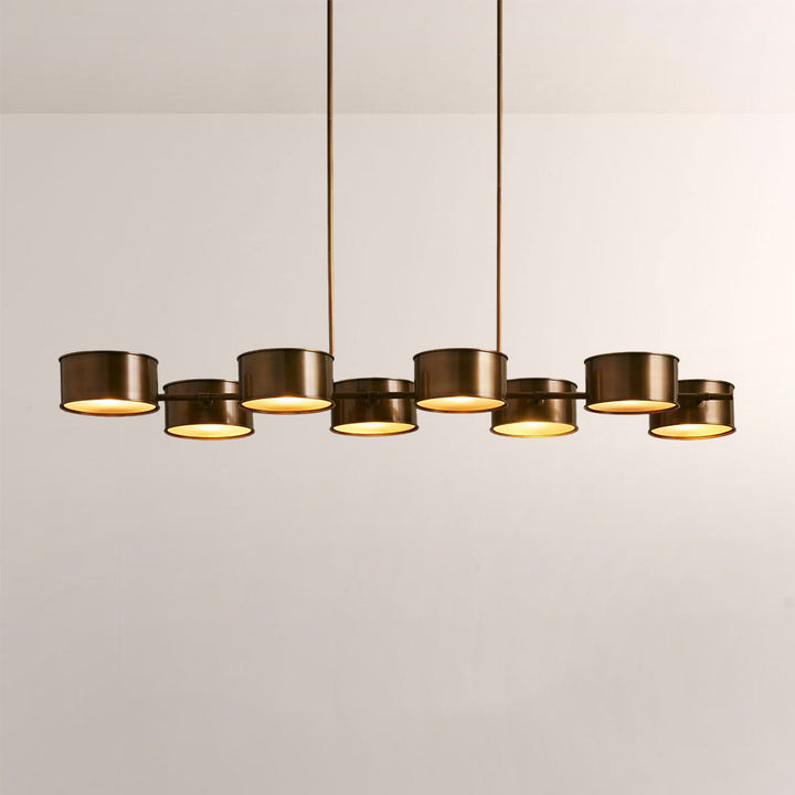 Daphil Linear Metal Drum Chandelier