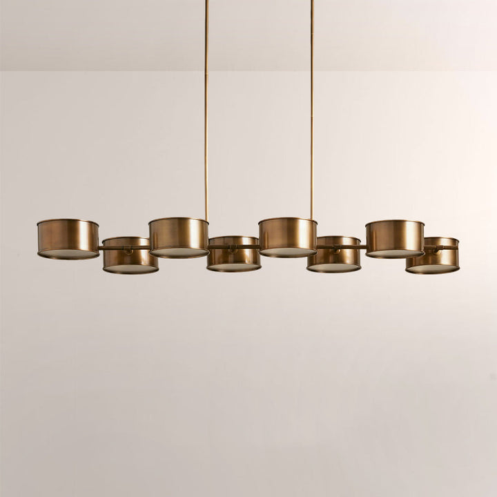 Daphil Linear Metal Drum Chandelier