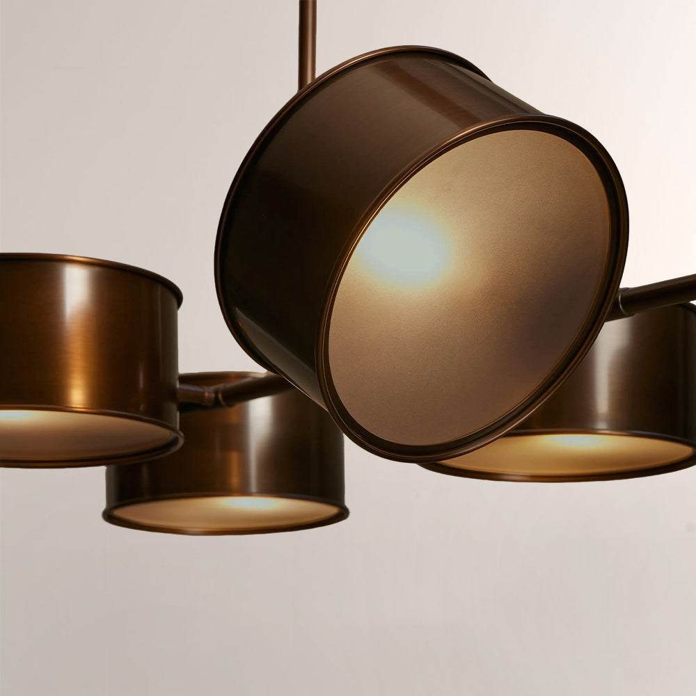 Daphil Linear Metal Drum Chandelier