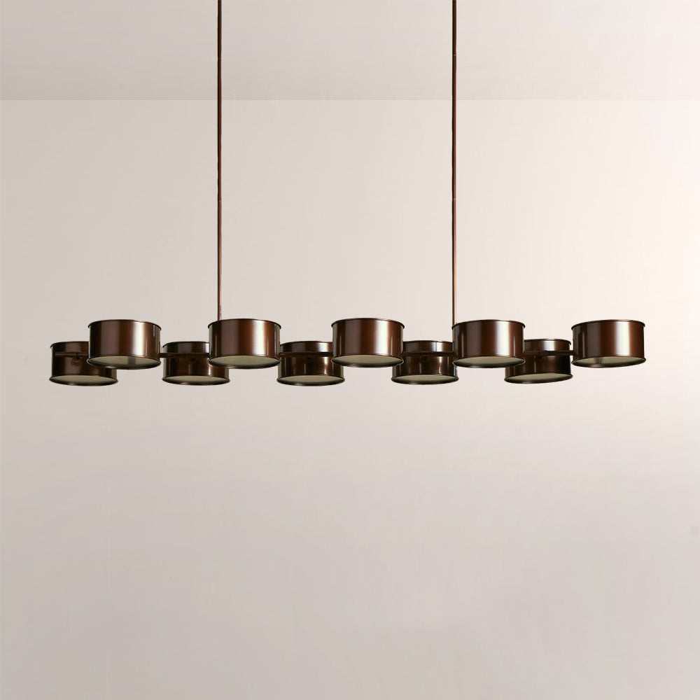 Daphil Linear Metal Drum Chandelier