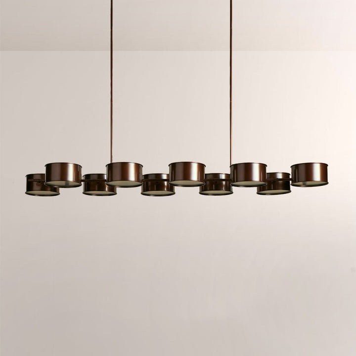 Daphil Linear Metal Drum Chandelier