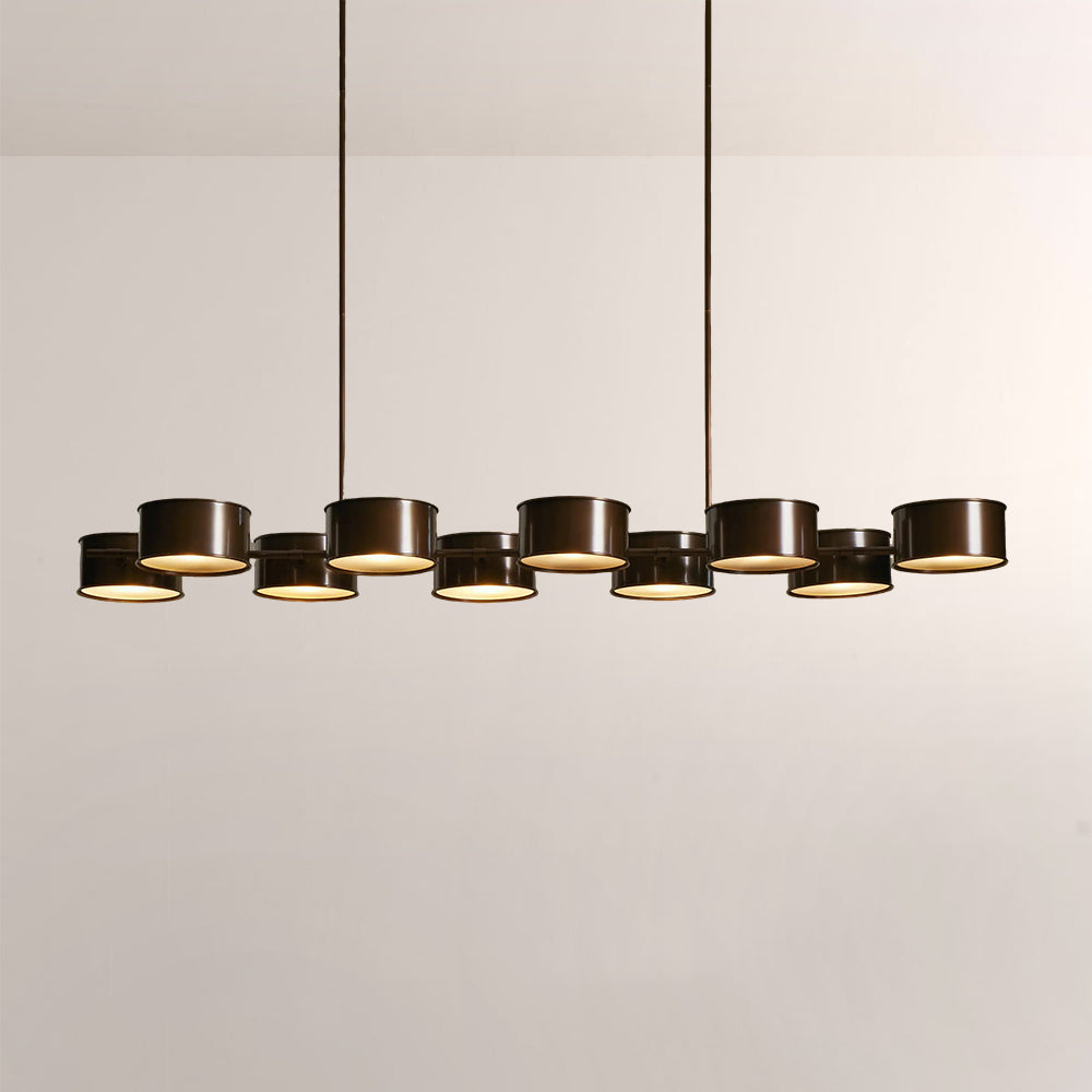 Daphil Linear Metal Drum Chandelier