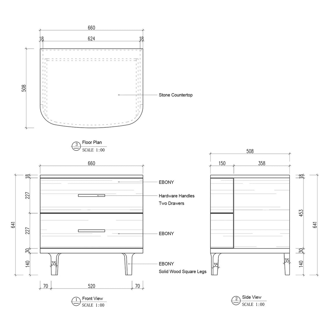 Deinny Closed Nightstand