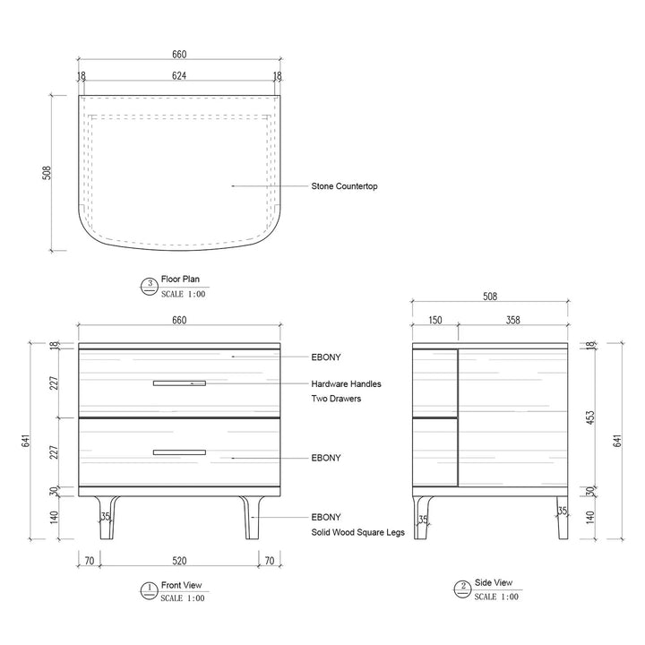 Deinny Closed Nightstand