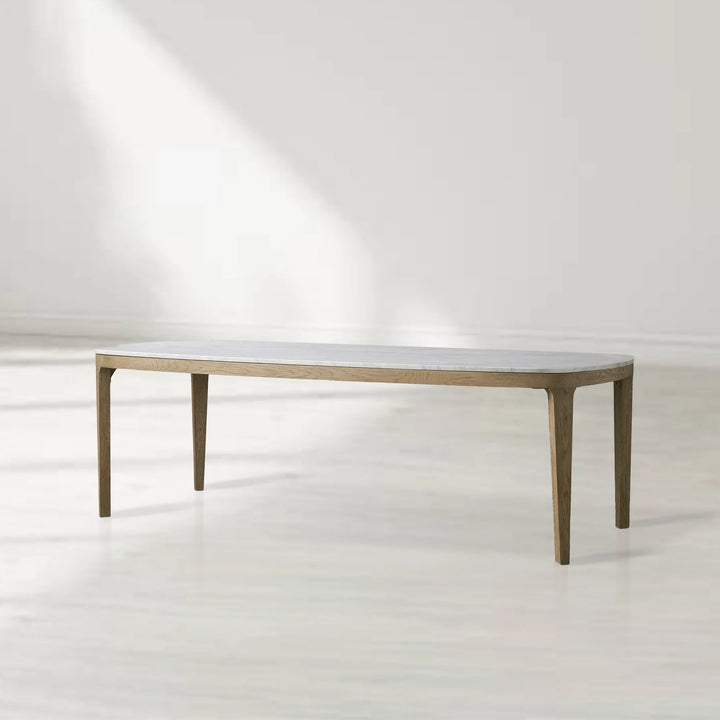 Deinny Rectangular Marble Top Dining Table