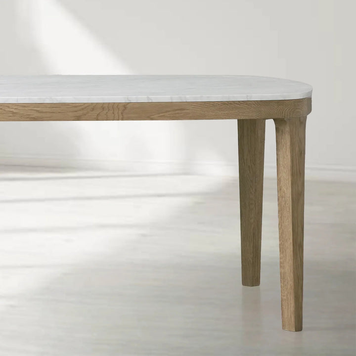 Deinny Rectangular Marble Top Dining Table