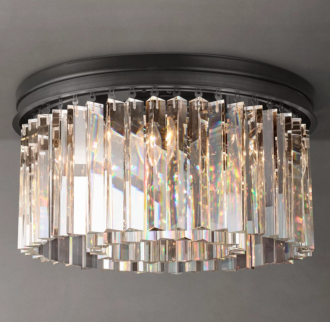 Della One Tier Crystal Flushmount