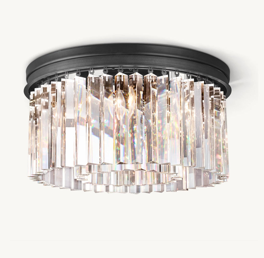 Della One Tier Crystal Flushmount