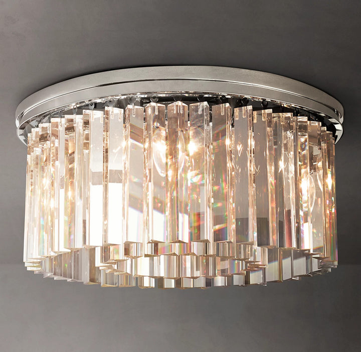 Della One Tier Crystal Flushmount