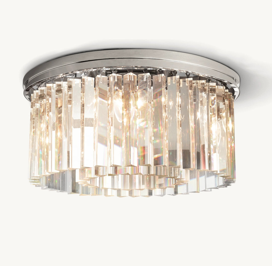 Della One Tier Crystal Flushmount