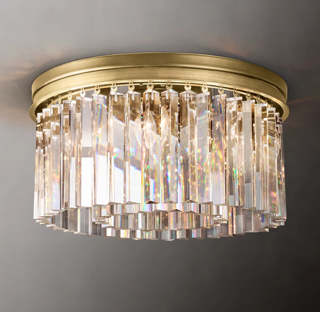 Della One Tier Crystal Flushmount