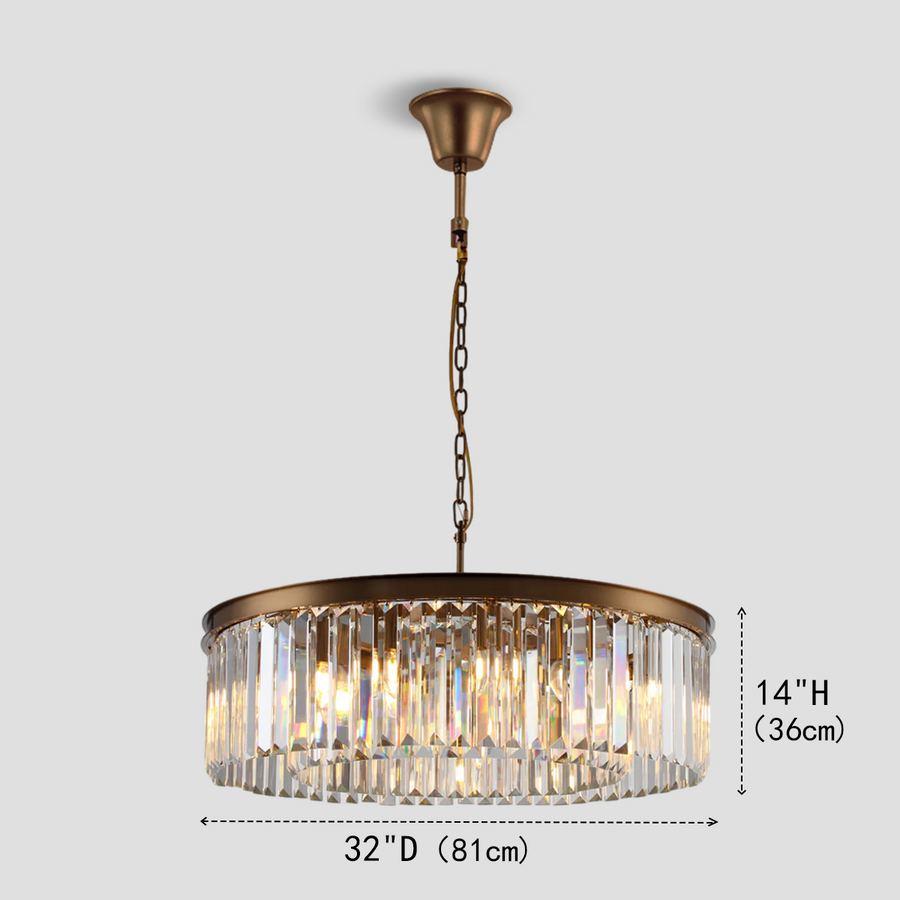 Della  1-Tier Crystal Round Chandelier