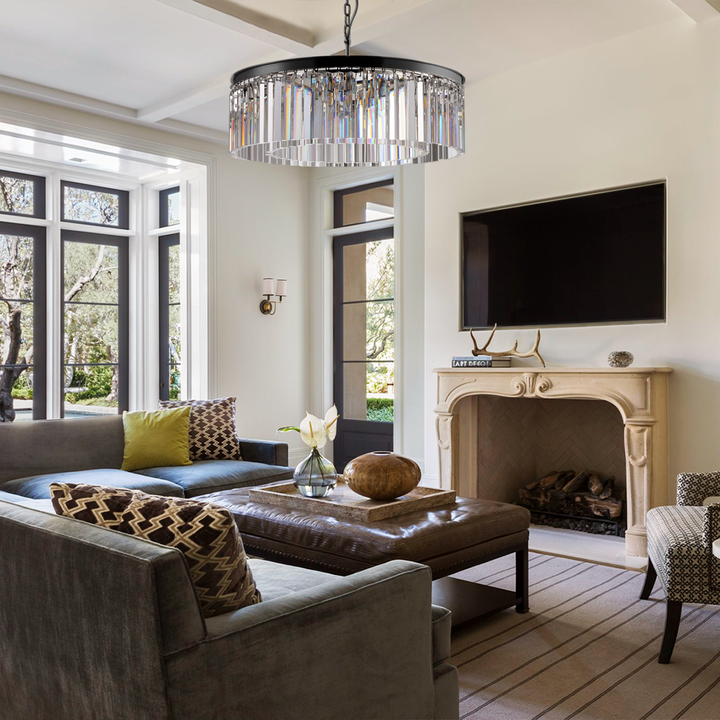 Della  1-Tier Crystal Round Chandelier