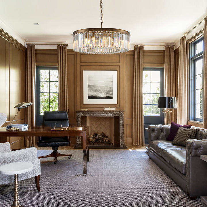 Della  1-Tier Crystal Round Chandelier