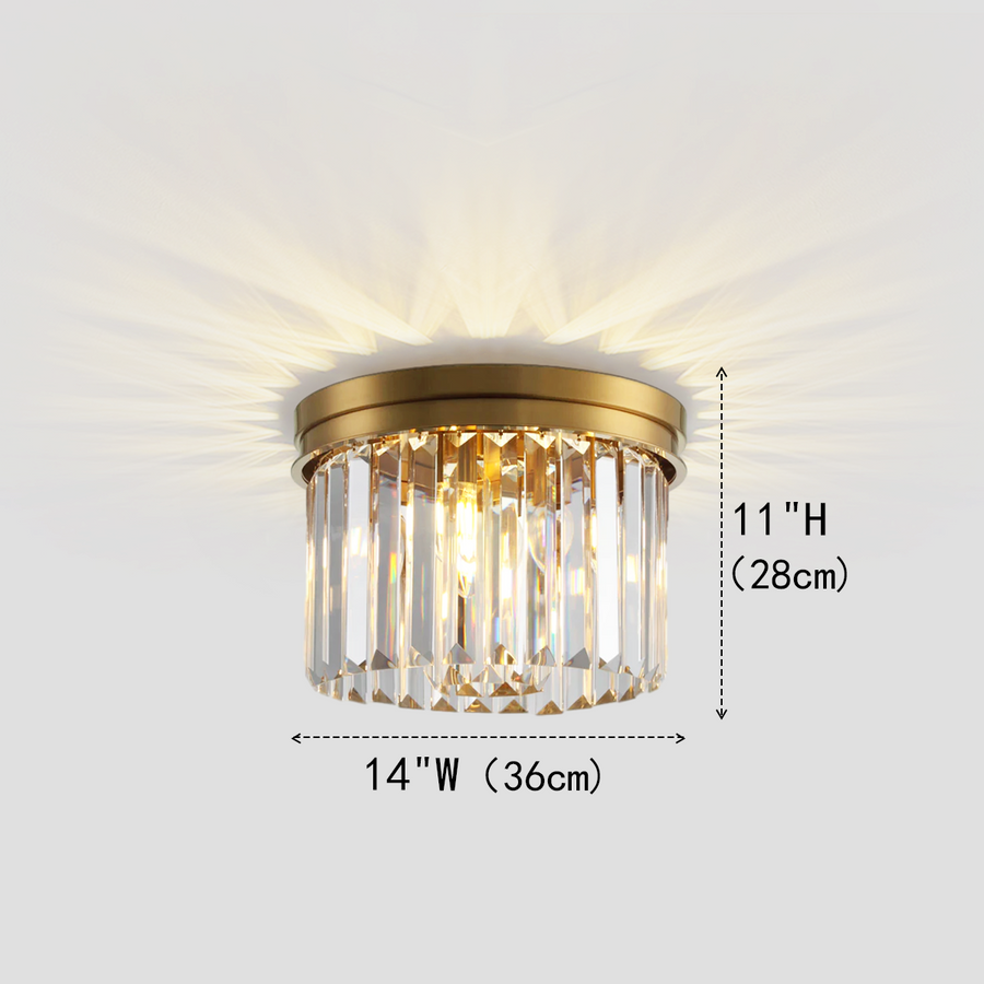 Della 1-Tier Crystal Round Flushmount
