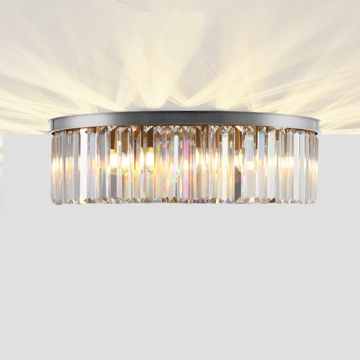 Della 1-Tier Crystal Round Flushmount