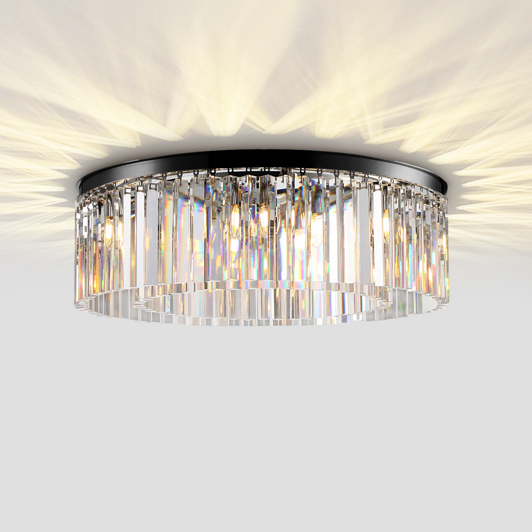 Della 1-Tier Crystal Round Flushmount