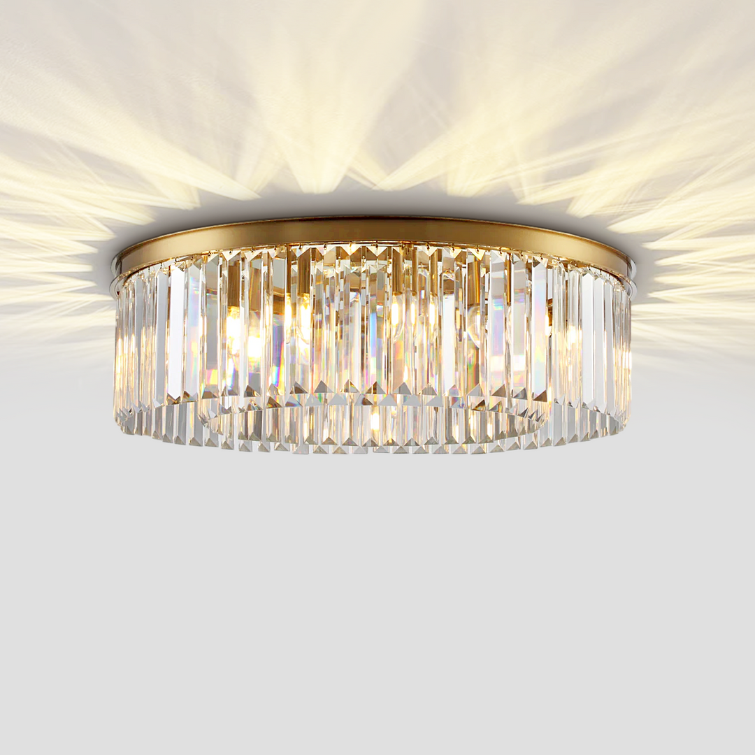 Della 1-Tier Crystal Round Flushmount