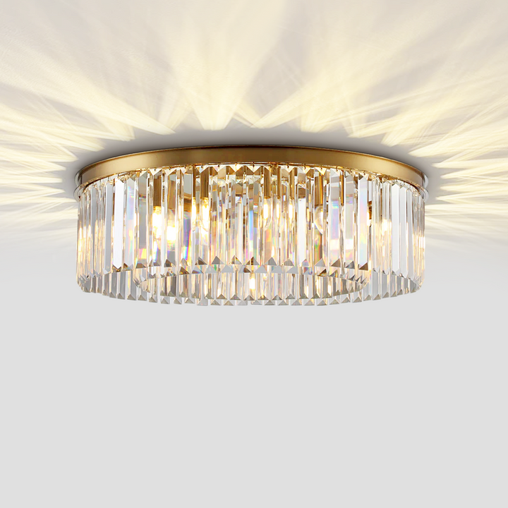 Della 1-Tier Crystal Round Flushmount