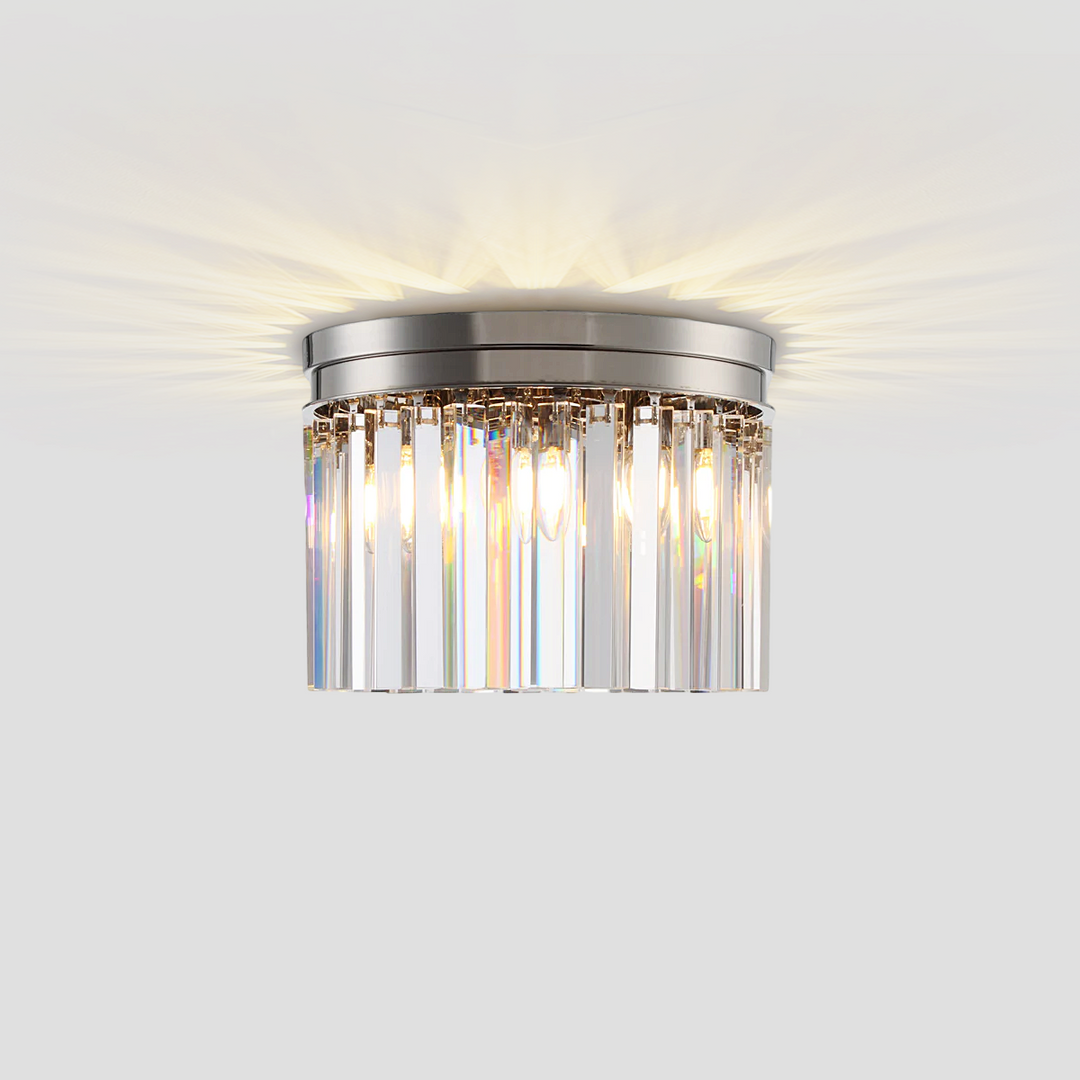 Della 1-Tier Crystal Round Flushmount