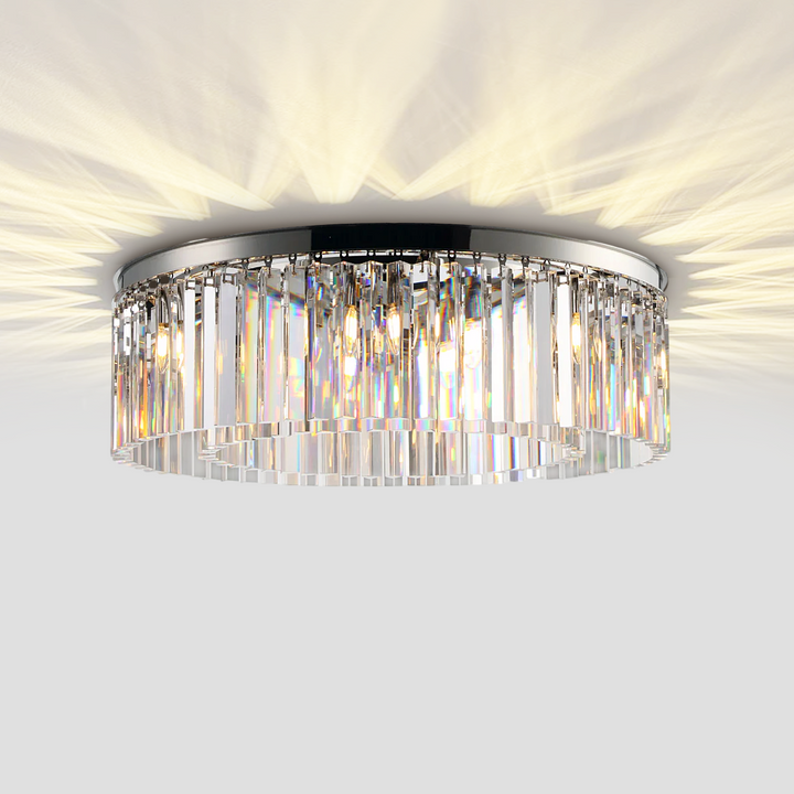 Della 1-Tier Crystal Round Flushmount