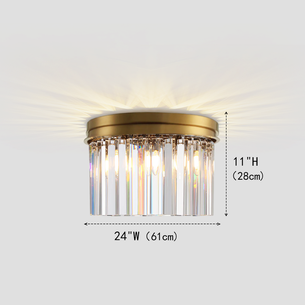 Della 1-Tier Crystal Round Flushmount