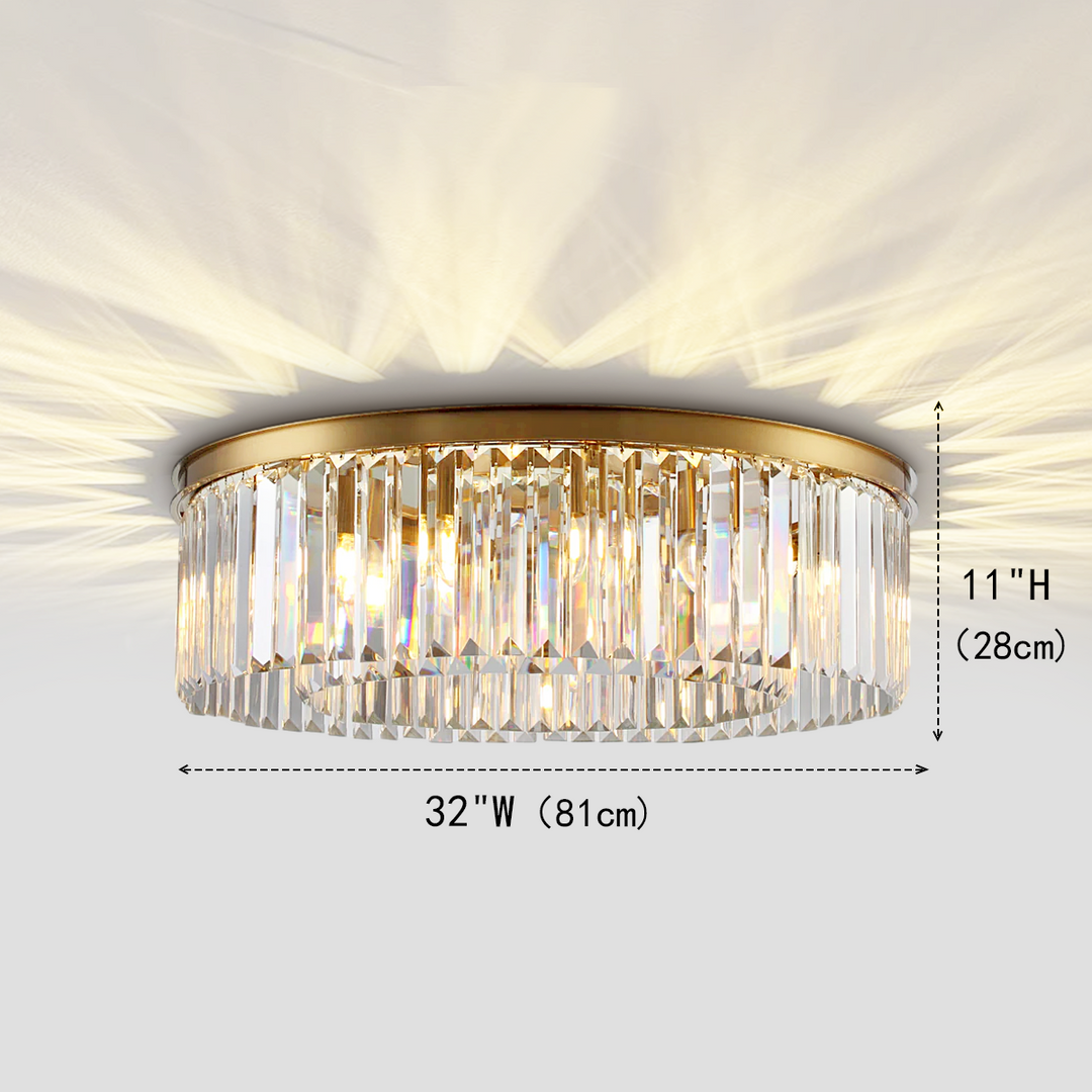 Della 1-Tier Crystal Round Flushmount